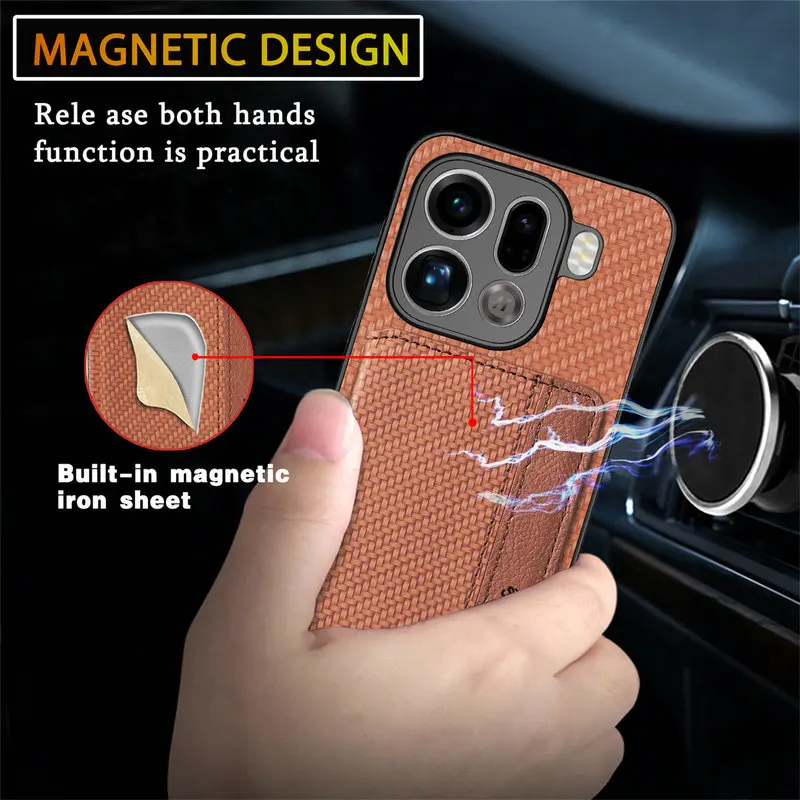 Luxury RFID Leather Wallet Case with Magnet Back Cover for OPPO Find X9 Ultra 5G