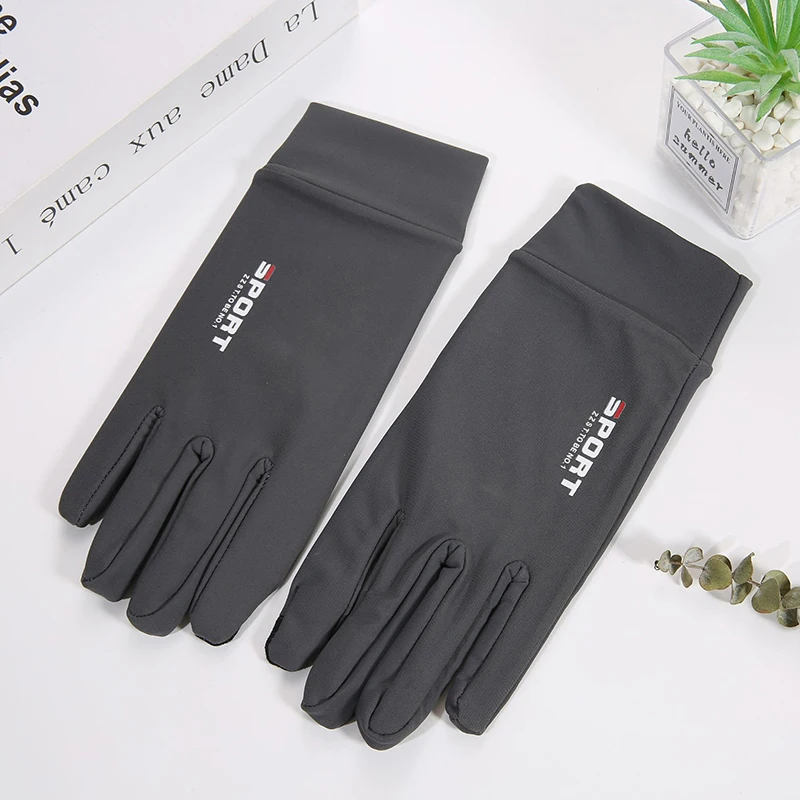 Sport Gloves Ice Silk Full Finger Cycling Gloves For Men And Women Outdoor Sports Fitness Driving Fishing High-elastic Comfortable Sunscreen