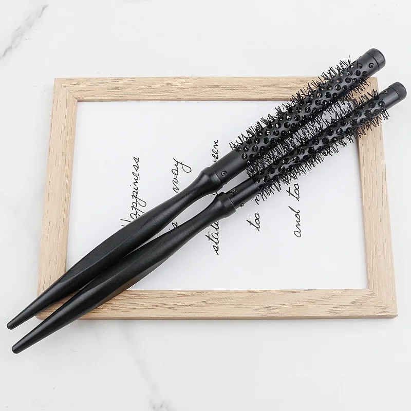 Mini Round Barrel Hair Comb Hair Styling Hair Brush Nylon Hairbrush Cylinder Curly Hair Comb For Curly Wavy Thick Thin Hair 4