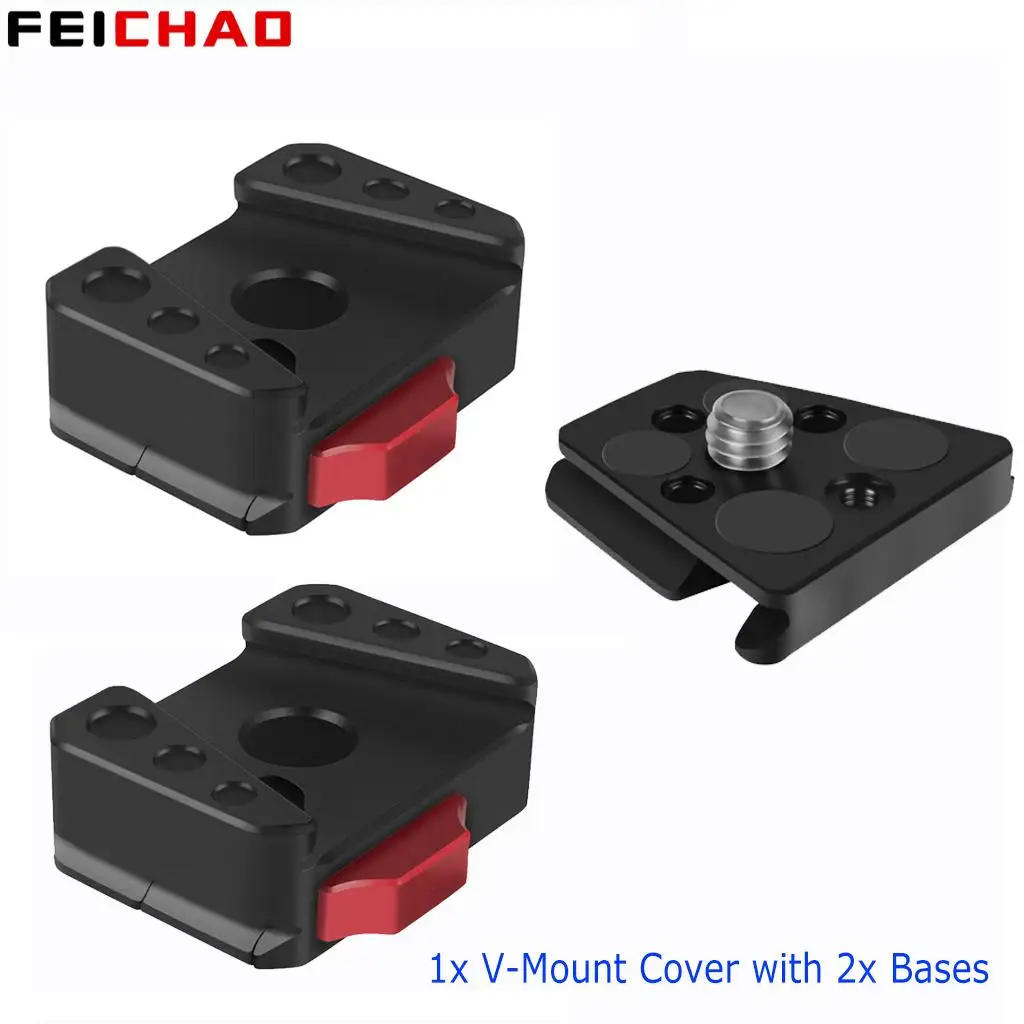 Field Monitor Quick Release Clamp Fast Switch Slide Plate V Mount for 38mm Arca Type Tripod Camera Gimbal Video Phone LED Lights