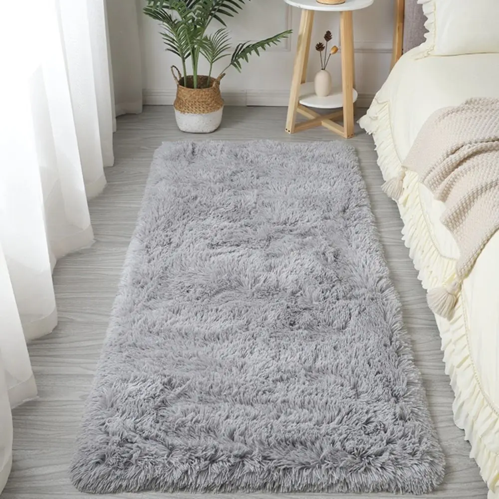 Floor Protection Bedside Rugs Fluffy Shaggy Non Slip Washable Long Hair  Carpet Imitation Wool Bedroom Mats Home Decor - AliExpress