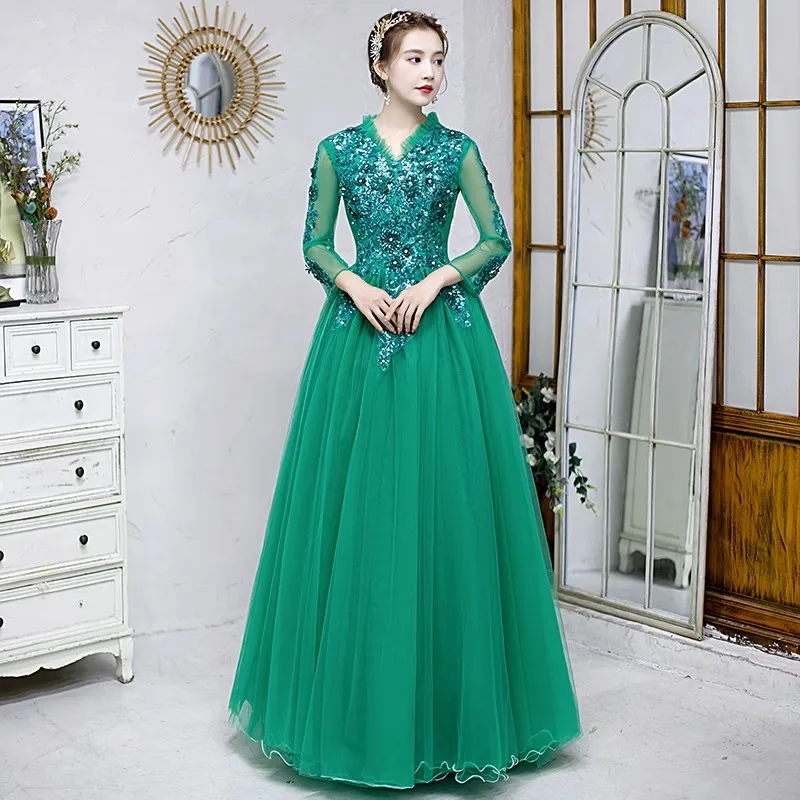 Green Ball Gown Quinceanera Dresses Appliques Tulle Prom Birthday Party Gowns Formal robes de soir&eacute;e