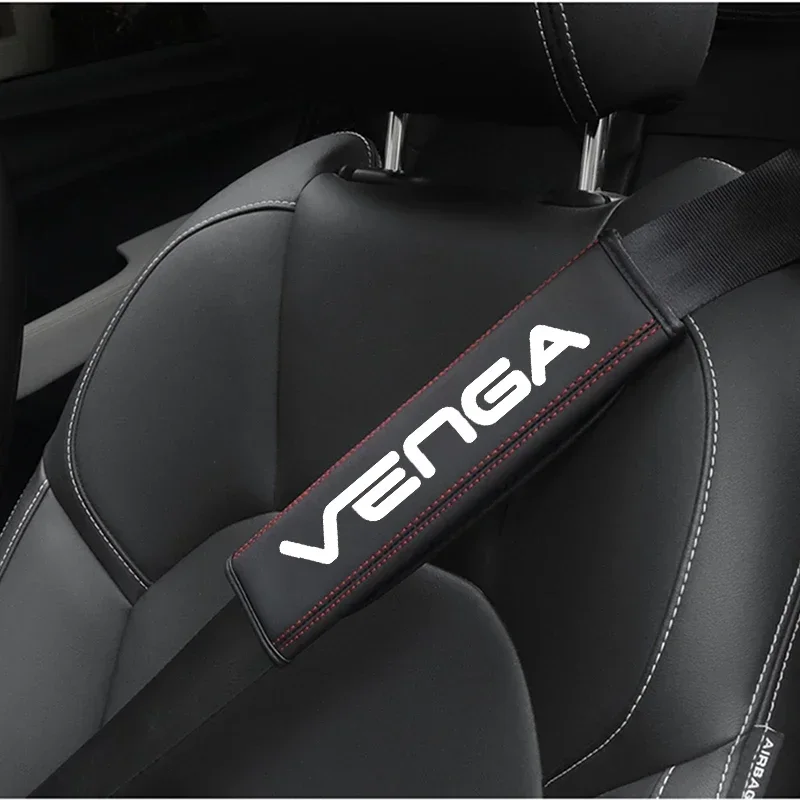 for Kia VENGA 2010 2012 1pc Cowhide Car Interior Seat Belt Protector Cover For Kia VENGA car Auto Accessories