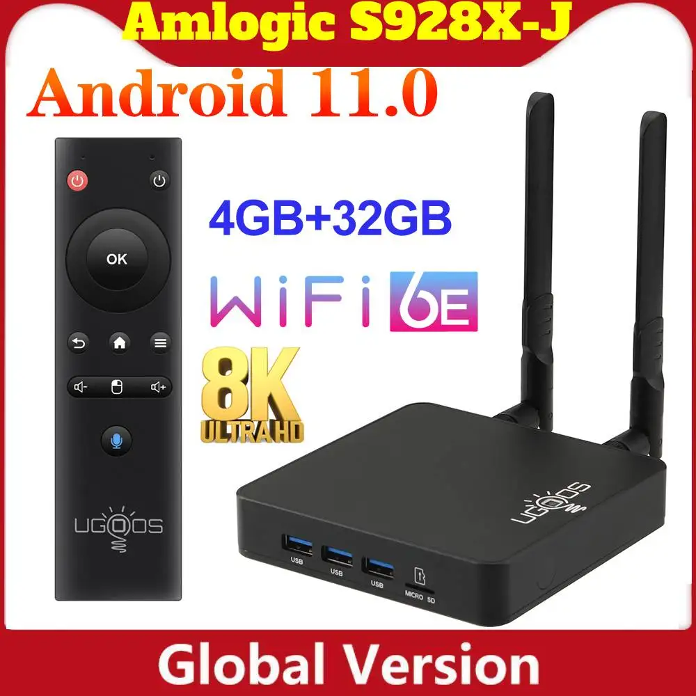 

ТВ-приставка UGOOS AM8, Android 11,0, 4 + 32 ГБ, BT
