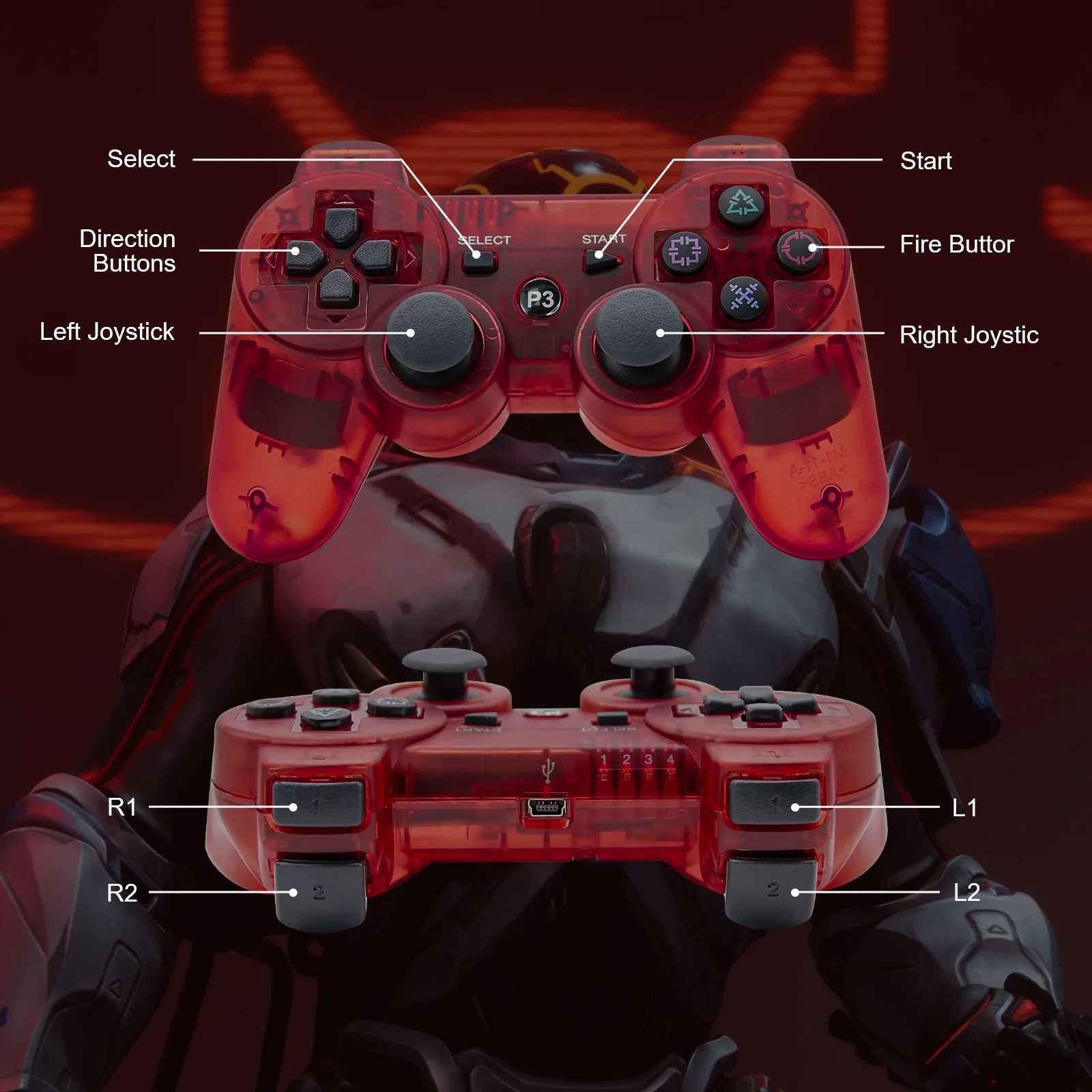 For Playstation 3 Wireless Gamepad PS3 Controller Joystick Console Controle Joypad Accessories Support Bluetooth