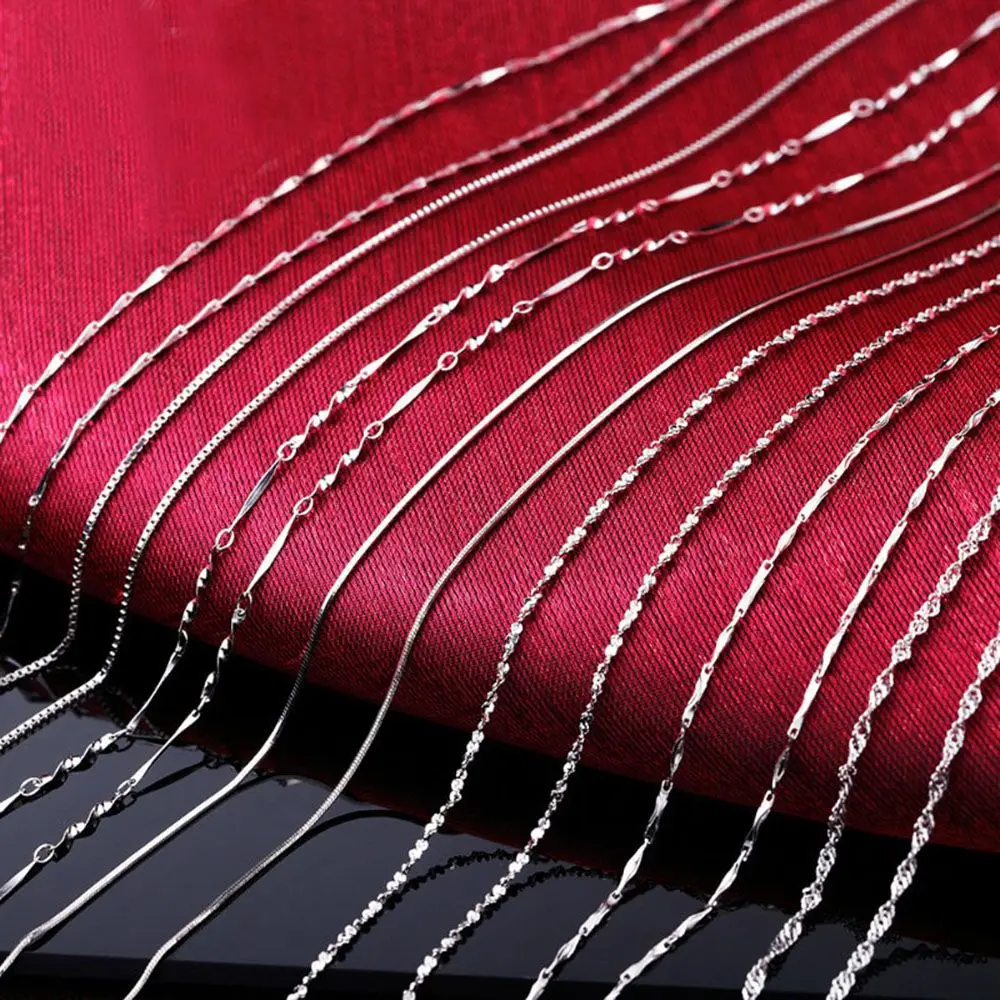 Silberketten Für Damen Und Herren Schlichte Schlangenkette_voghion.com