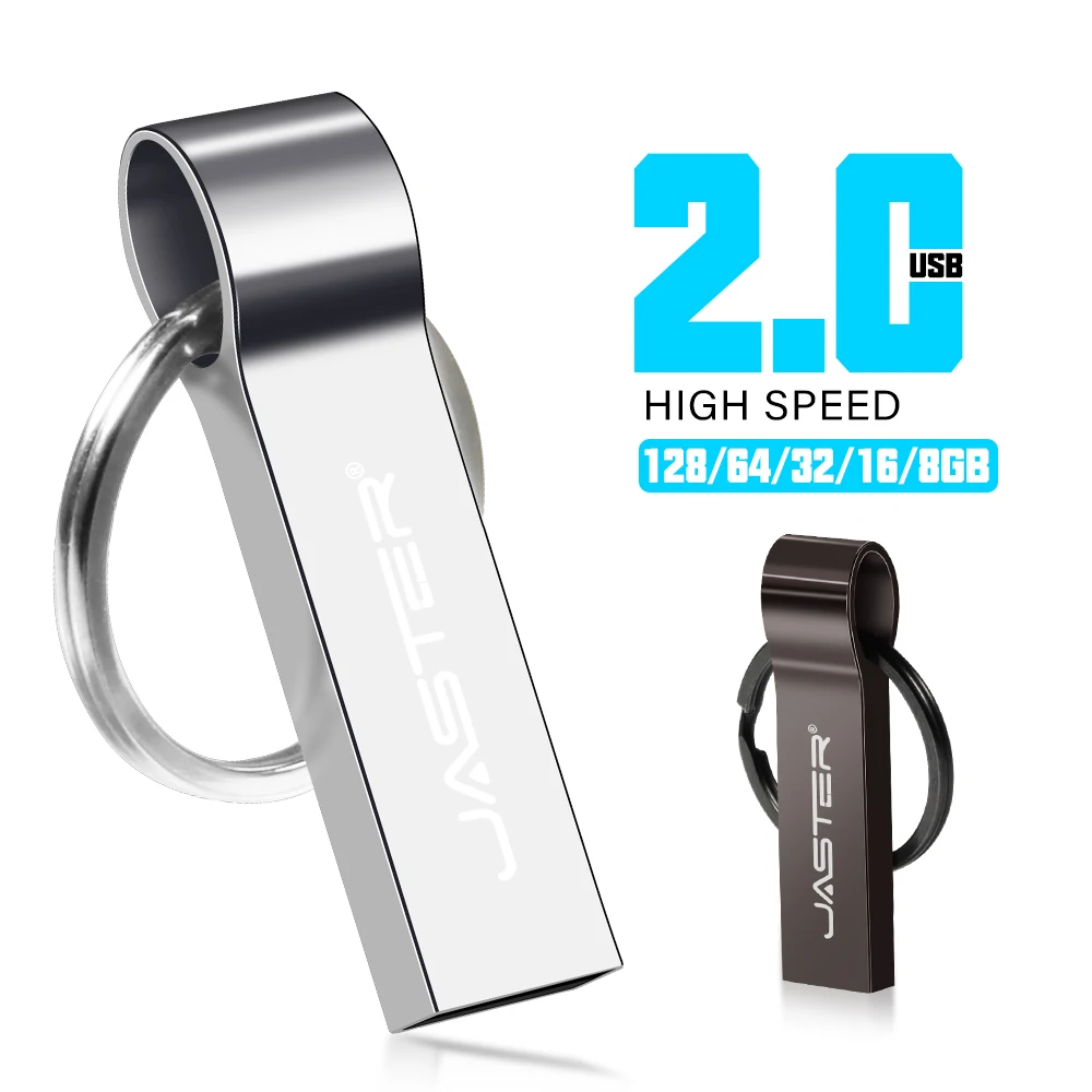 Jaster Chiavetta Usb In Metallo Impermeabile 128Gb Memory Stick Ad Alta Velocità 64Gb Pen Drive Personalizzato 32Gb Silver Usb Stick 16Gb 8Gb