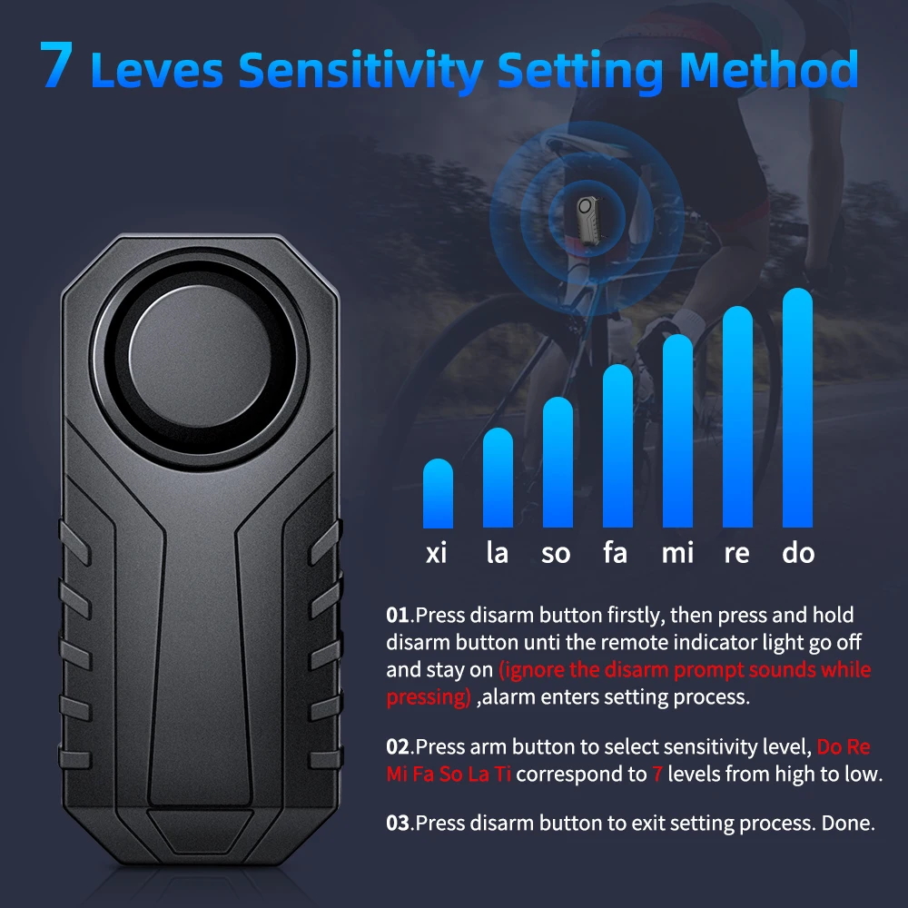 Description Picture 6 of itemRockbye Bicycle Burglar Alarm Type-C Rechargeable IP65 Waterproof Wireless Remote Control 113dB Bike Anti-Theft Alarm System