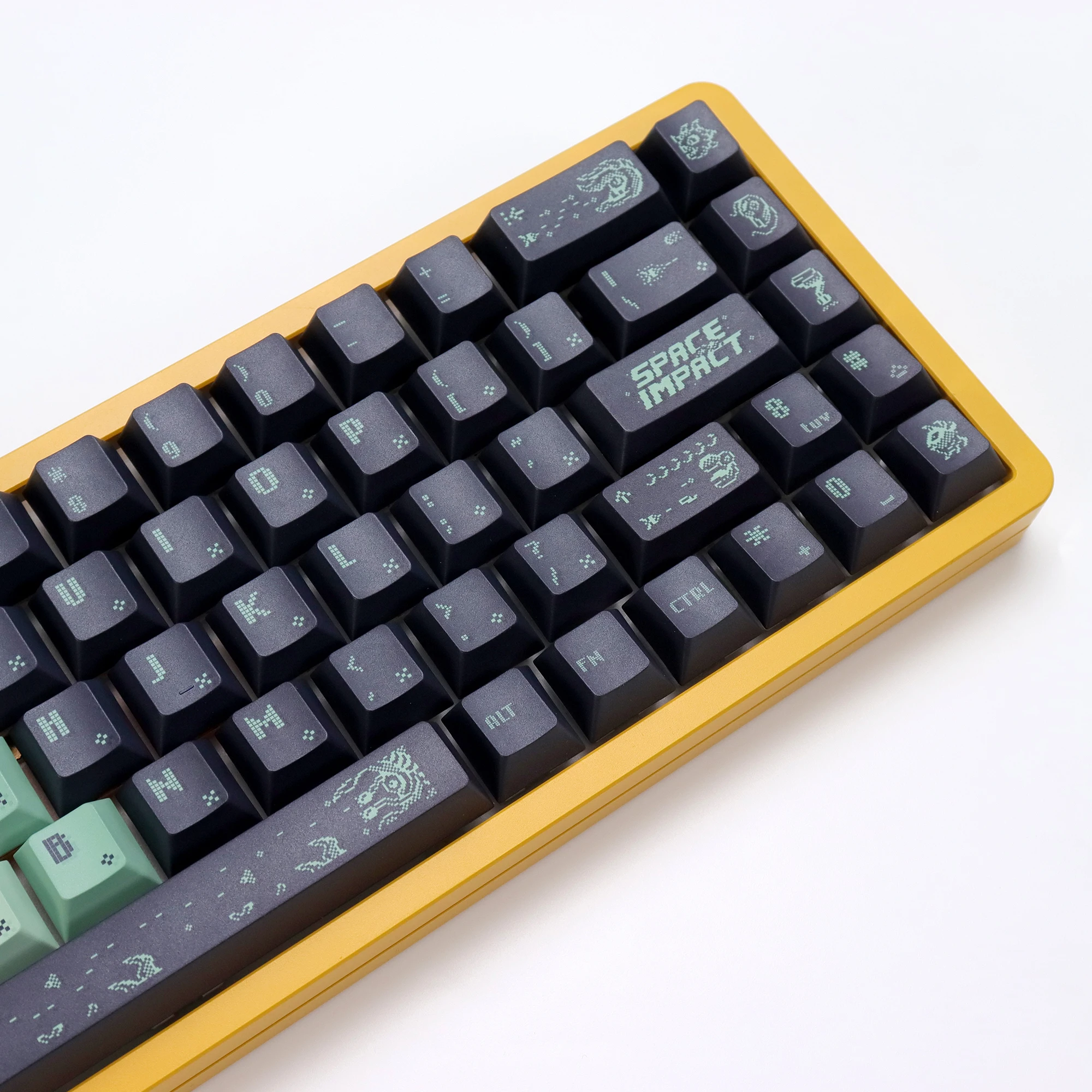KBDiy 143 Tasten/Set Space Impact Tastenkappe ISO Retro Gradient Cherry Profile PBT Tastenkappen Alice Split Space für 60 mechanische Tastaturen – Detail 17