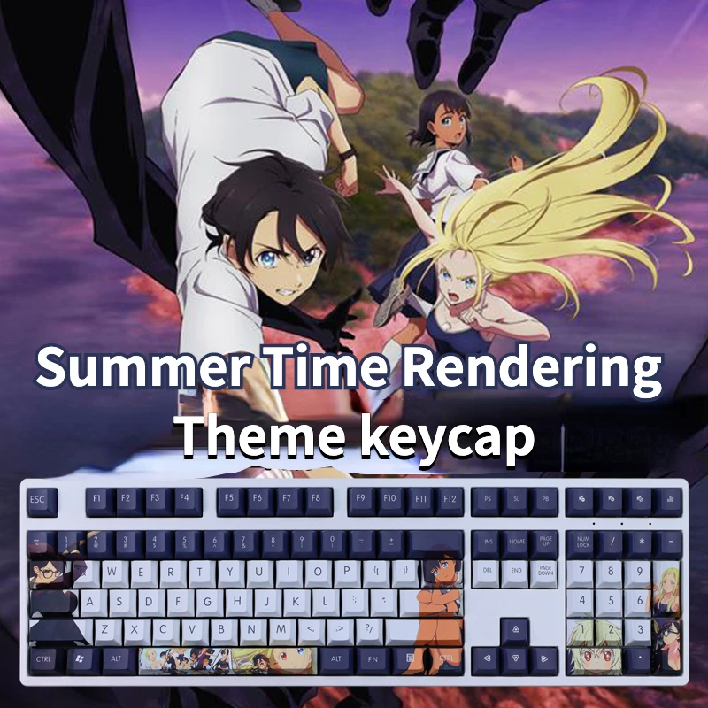 

108 keys Summer Time Rendering Animation game Theme PBT Keycaps Cherry Profile for Mechanical Keyboard keycaps