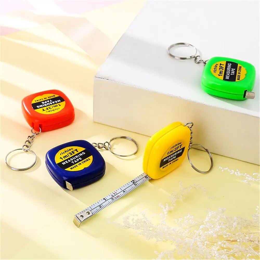 Retractable Measure Ruler Tape Mini Portable Pull Ruler Keychain Children Height Tape Measure 1m/3ft