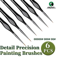 3/6pcs Marie's Micro Paint Brushes,Miniature Paintbrushes with Triangular Handles for Acrylic,Craft,Models,Mini Figure,Rock 1