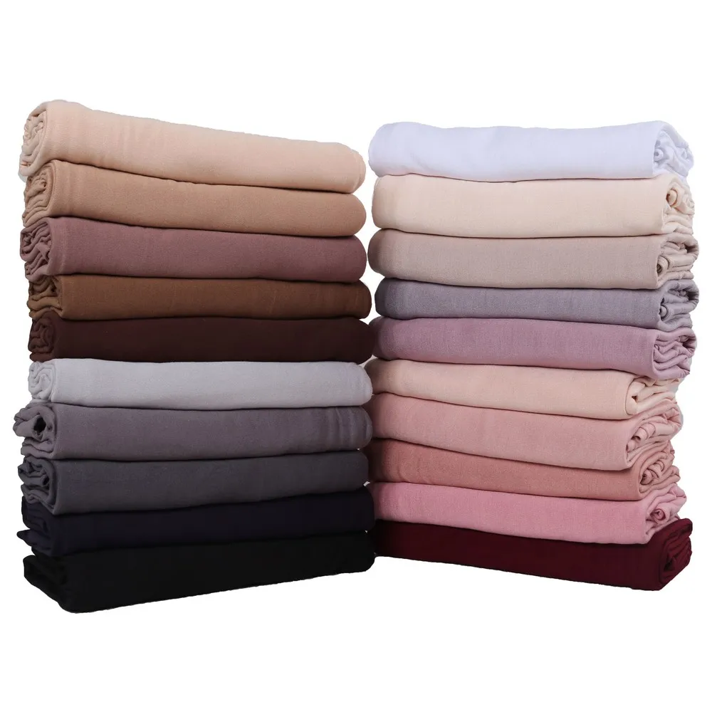 Musilim Women Strechy Jersey Hijab Good Stitch Stretch Jesey HIjabs Scarves Soft Turban Head Wraps HeadScarf 4