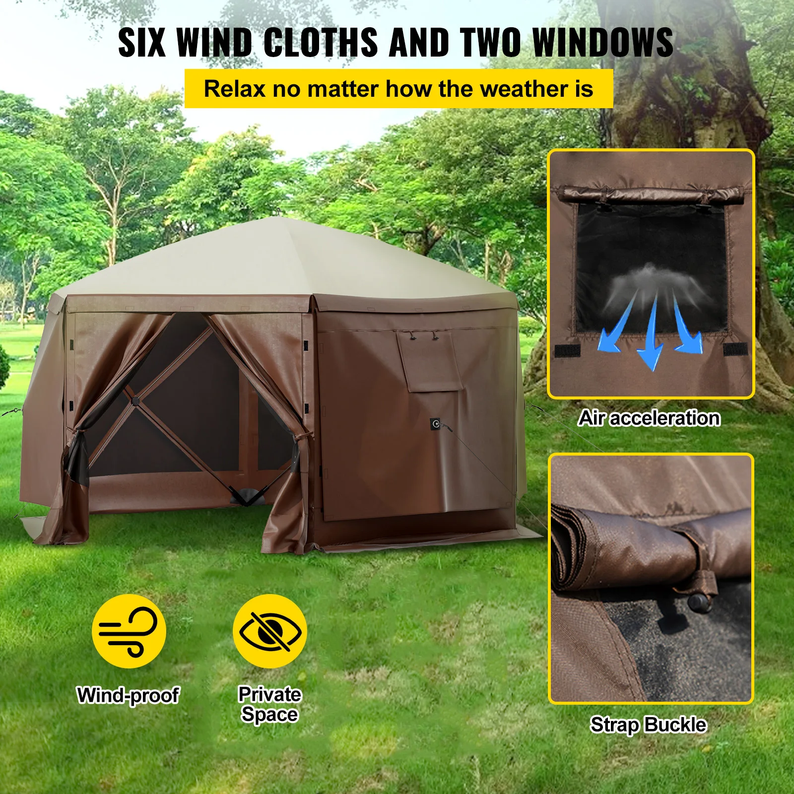 Waterproof Oxford Fabric Camping Gazebo Tent for Outdoor Events