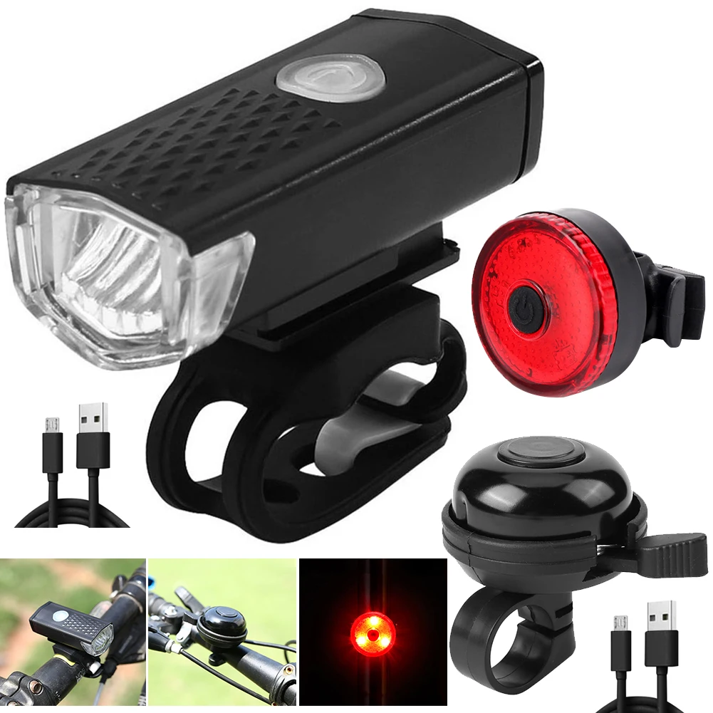 Juego de luces para bicicleta, potente kit de luces LED para bicicleta de  modo 4/6, luces para bicicleta recargables USB impermeables IPX4, luz