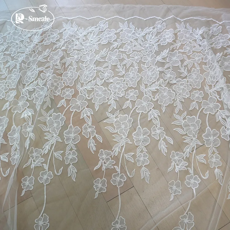 Perline di pizzo Tessuto ricamato in pizzo Fatto a mano Abito da sposa fai da te Abito da sposa Copricapo Accessori decorativi - immagine 3