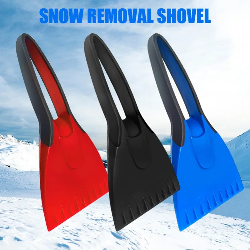 Car Snow Shovel Car Ice Scrapers Silicone Soft Handle Snow Cleaning Tools