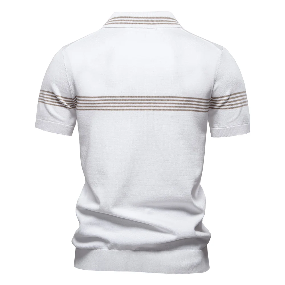 2025 Men's Slim Fit Solid & Striped Business Casual Polo Shirts Breathable Short Sleeve Comfort Top for Office Social Summer 11 S19ce732a2d654c35b2982f90aeb70273N