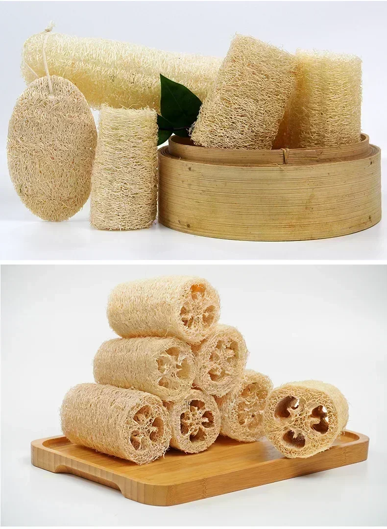 1pcs Natural Bath Loofah Exfoliating Body Sponge with Rope Loofah Scrubber for Skin Care Spa Shower Body Bath Brush Wholesale 5