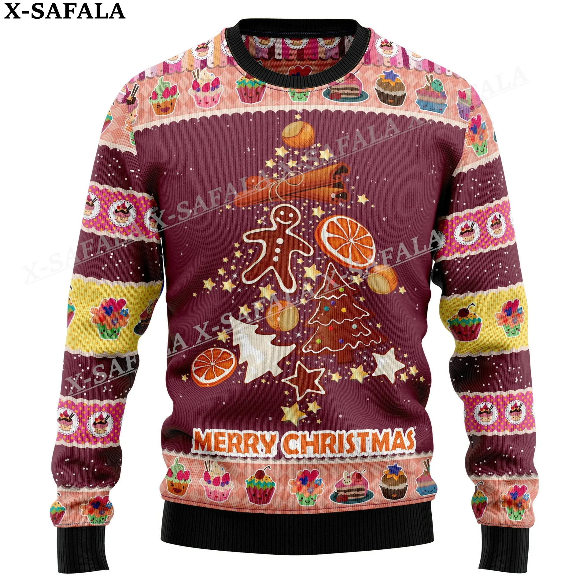thumbnail image 1 of Suéteres de punto feos de Navidad con forma de hombre de jengibre, muérdeme, para Halloween, regalo de Navidad, para parejas, fiestas, unisex, informales, 2, 1 of 5