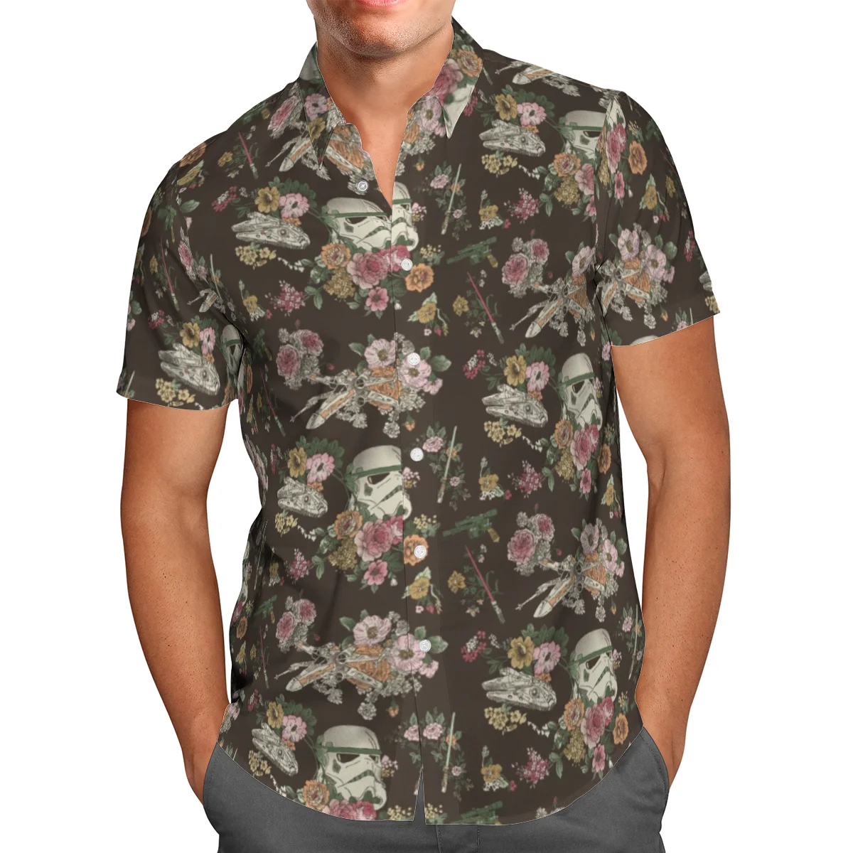 

Leisure Colorful Flowers&Robots 3D Print Men Thin Body Hawaii Short Shirt Unisex Fashion Streetwear Camisas Hombre De Luxe S-854