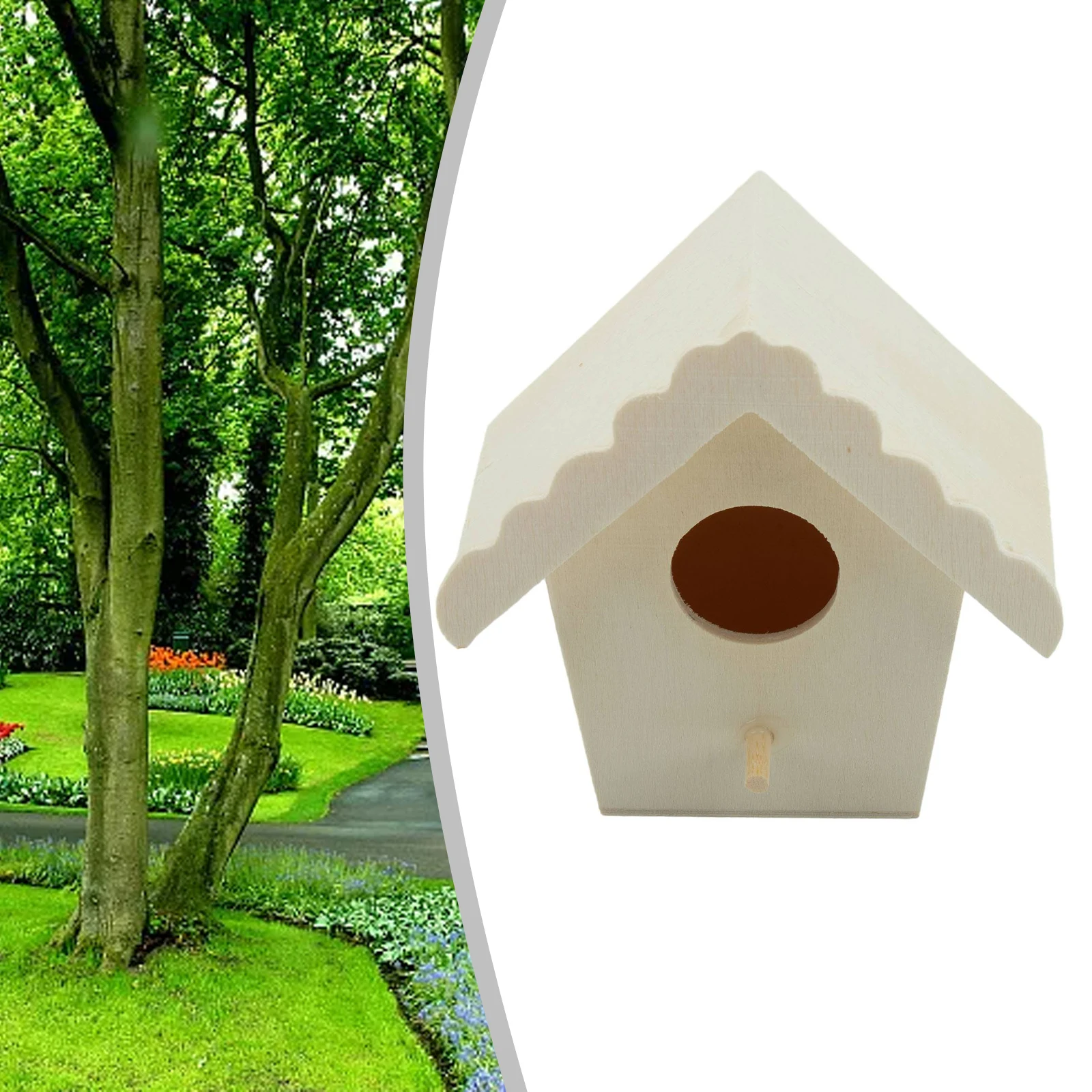 1pcs Wooden Bird House Nest Dox Nest House Bird Box DIY Wooden Kit Bird Nest Decoration Wooden Birdhouse Home Parrot Nest Houses