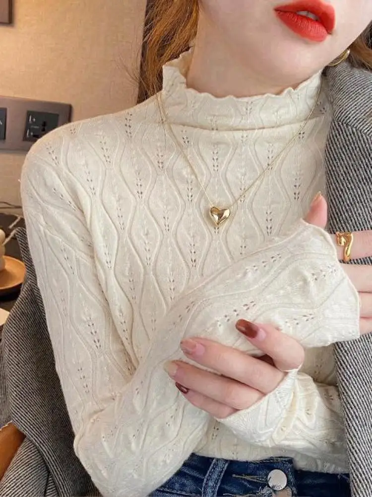 Cashmere Turtleneck Women Sweaters 2025 Autumn Winter Warm Pullover Slim Tops Knitted Sweater Jumper Soft Pull Female 3
