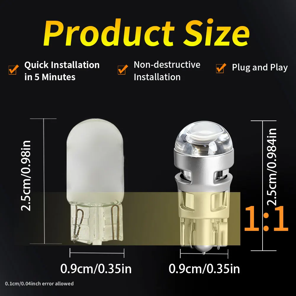 T10 W5W 3030 168 LED Bulbs
