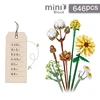 Romantic Roses Flowers Sunflowers Daffodils Gardens House Building Blocks Classic Model Mini Bricks Sets Kids Kits 6
