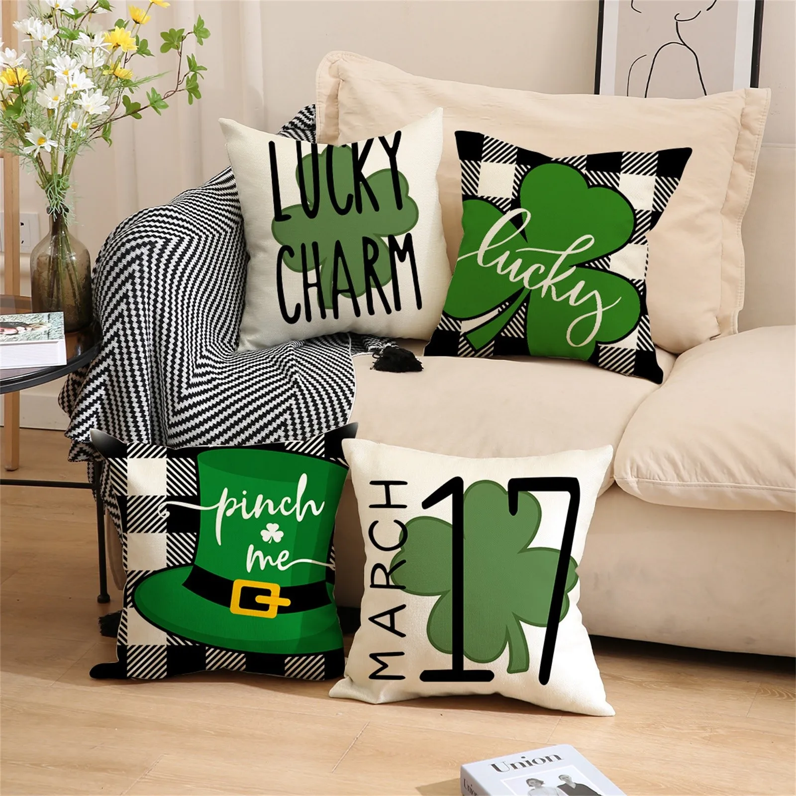 

Наволочка для подушки St. Patrick'S Day из хлопка и льна, декоративная подушка для дивана, домашний декор, 18 дюймов, подушка для дома