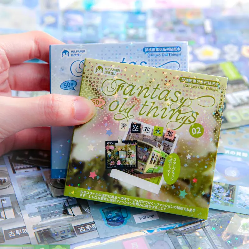 50 개/책 새로운 귀여운 일본 드림 코어 시리즈 스티커 전화 카메라 저널 엽서 DIY 콜라주 Kawaii 장식 스티커