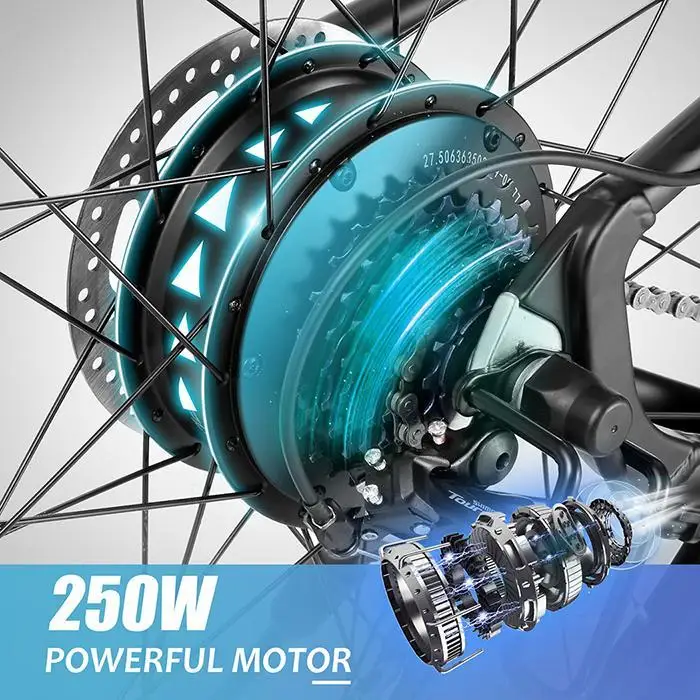 Electric Bike 350W Mountain Bike MTB 21 Speeds Shifter Adult E-Bike Disc Brake 36V Lithium Battery Red/Blue 5