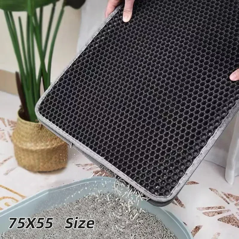 Pawise Katzenstreu Matte, Bodenschutzmatte Für Katzentoiletten, Teppiche, Leicht Zu Reinigen, Waschbar, 24 X14