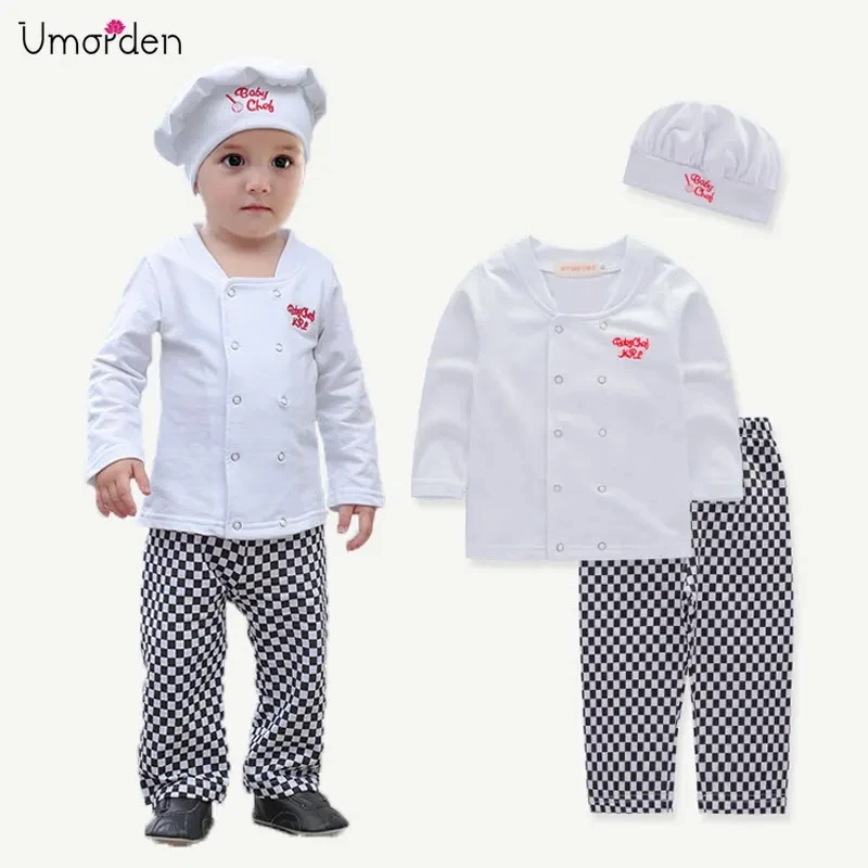 Costume Da Chef Per Bambini – Giacca, Pantaloni E Cappello – Travestimento Carnevale E Halloween