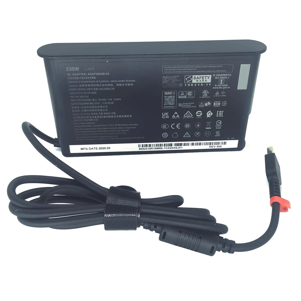 레노버 리전 5i 9세대 리전 슬림 5 9세대(16인치 AMD) 노트북용  20V 11.5A 230W 슬림팁 AC 어댑터 충전기