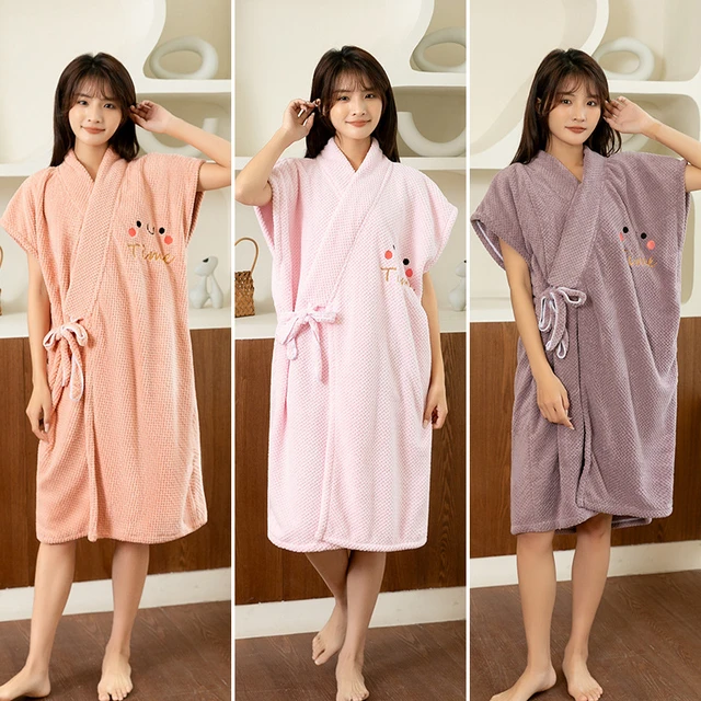 Womens Microfiber Bathrobe Bath Skirt For Women Soft Shoulder Straps Lady  Wearable Bath Towel Beach Cloth Magic Dress Spa Wrap