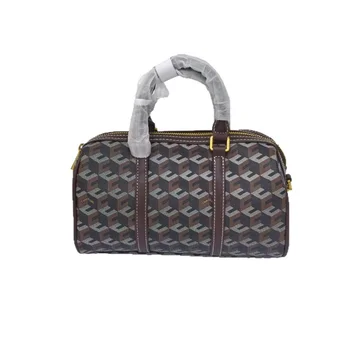 Borsa Boston Geometrica da Donna, Grande Capacità, in Pelle PU, con Manico Superiore, Convertibile a Tracolla, per Viaggi e Ufficio