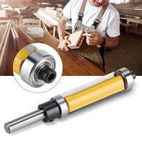 Flush Trim Router Bit with Top and Bottom Bearing 1‑1/2inch H * 1/4inch Shank Woodworking Tool Router Bit Straight Router Bit 1