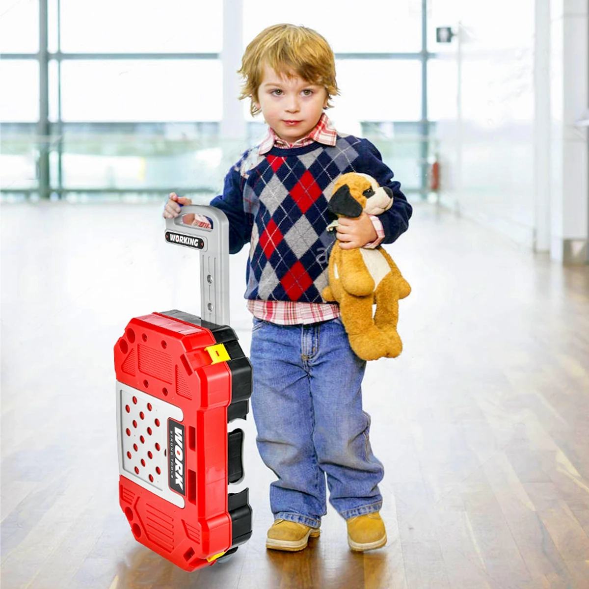 TOY CHOI'S Pretend Play Workbench Toy Tool Set 82 Pieces Construction Kit Outdoor Travel Preschool Gift for Kids Boys Girls 3 TOY CHOI'S Pretend Play Workbench Toy Tool Set 82 Pieces Construction Kit Outdoor Travel Preschool Gift for Kids Boys Girls 3