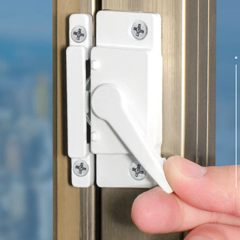 

Zinc Alloy Sliding Casement Sash Vertical Slider Fitch Catch Lock White For Single And Double Hung Sash