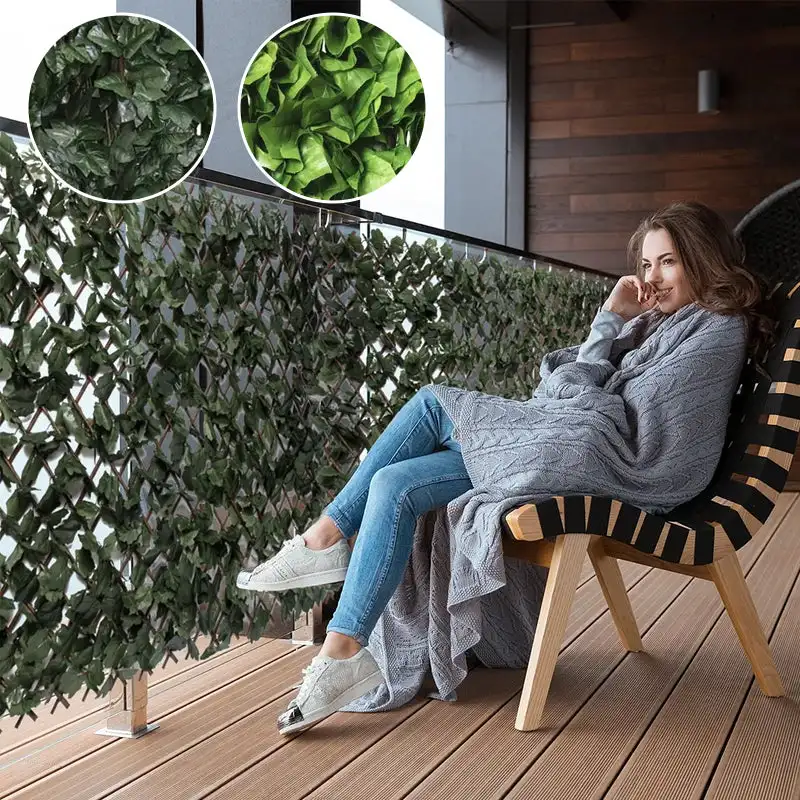 Decorative Artificial Plastic Leaves Willow Screen Garden Office