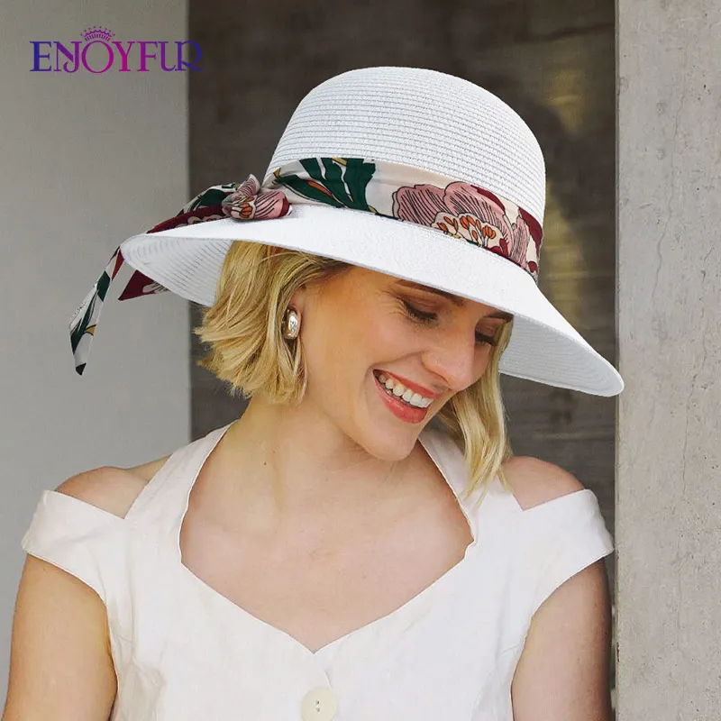 Summer Sun Straw Hats for Women Wide Brim Ribbon Bow Beach Hat Female Fashion UV UPF Sun Protection Hats for Travel beach hat women sun hat