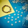 20pcs 304 Stainless Steel Sewing Button Curved Flat Oval Buttons with 2-Hole for Bracelet Making and Crafting 14x10x1mm Hole 2mm 3