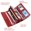 Fashion Women Genuine Leather Wallet RFID Blocking Tri-fold Credit Card Holder Luxury Long Female Phone Clutches purse for women 2