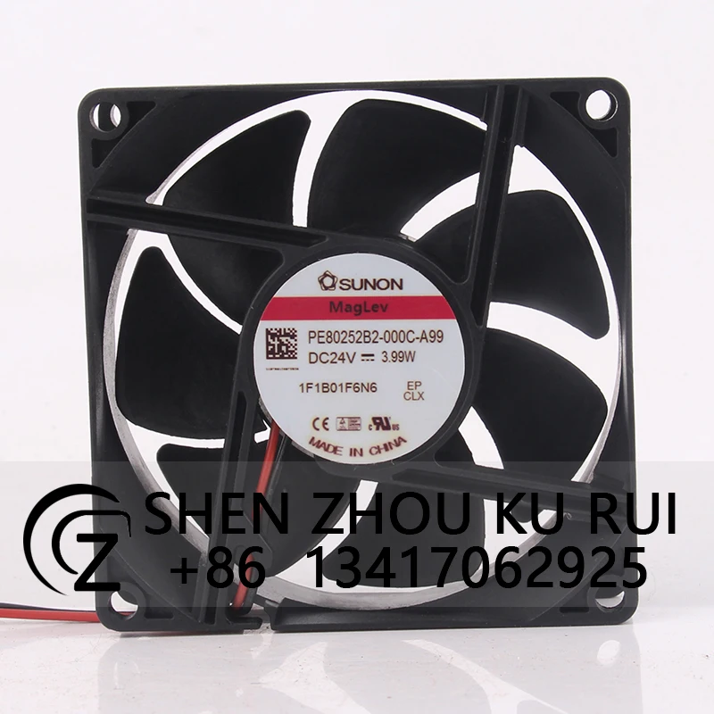 

PE80252B2-000C-A99 Cooling Fan for SUNON DC24V 3.99W 80x80x25MM 8CM 8025 High Volume Ventilation Industrial Exhaust