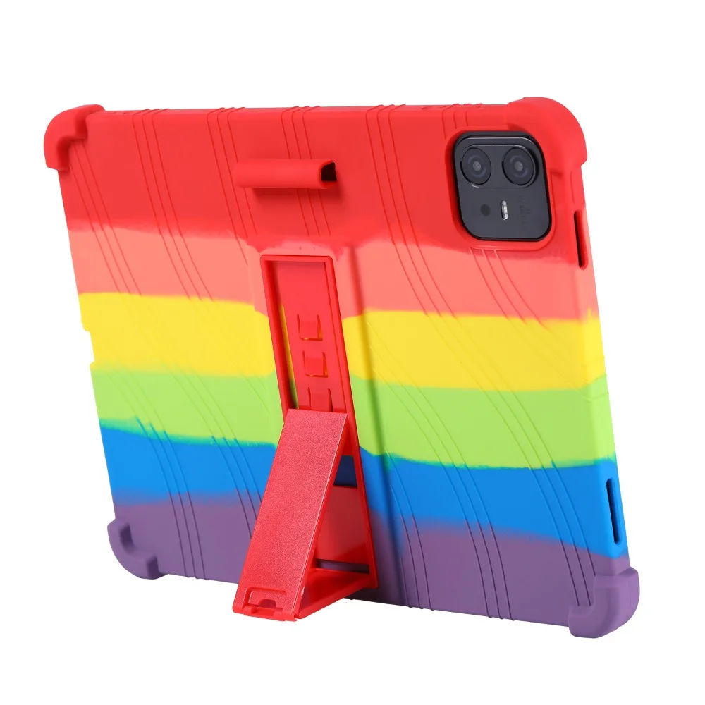 Enhanced Portable Soft Silicon Tablet Case with Rear Kickstand, Shockproof Design, 12.7