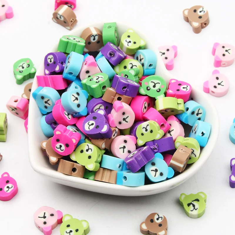 

20/50/100pcs Cute Animal Polymer Clay Beads Handmade Loose Spacer Beads for Jewelry Making DIY Bracelet Necklace Accessories