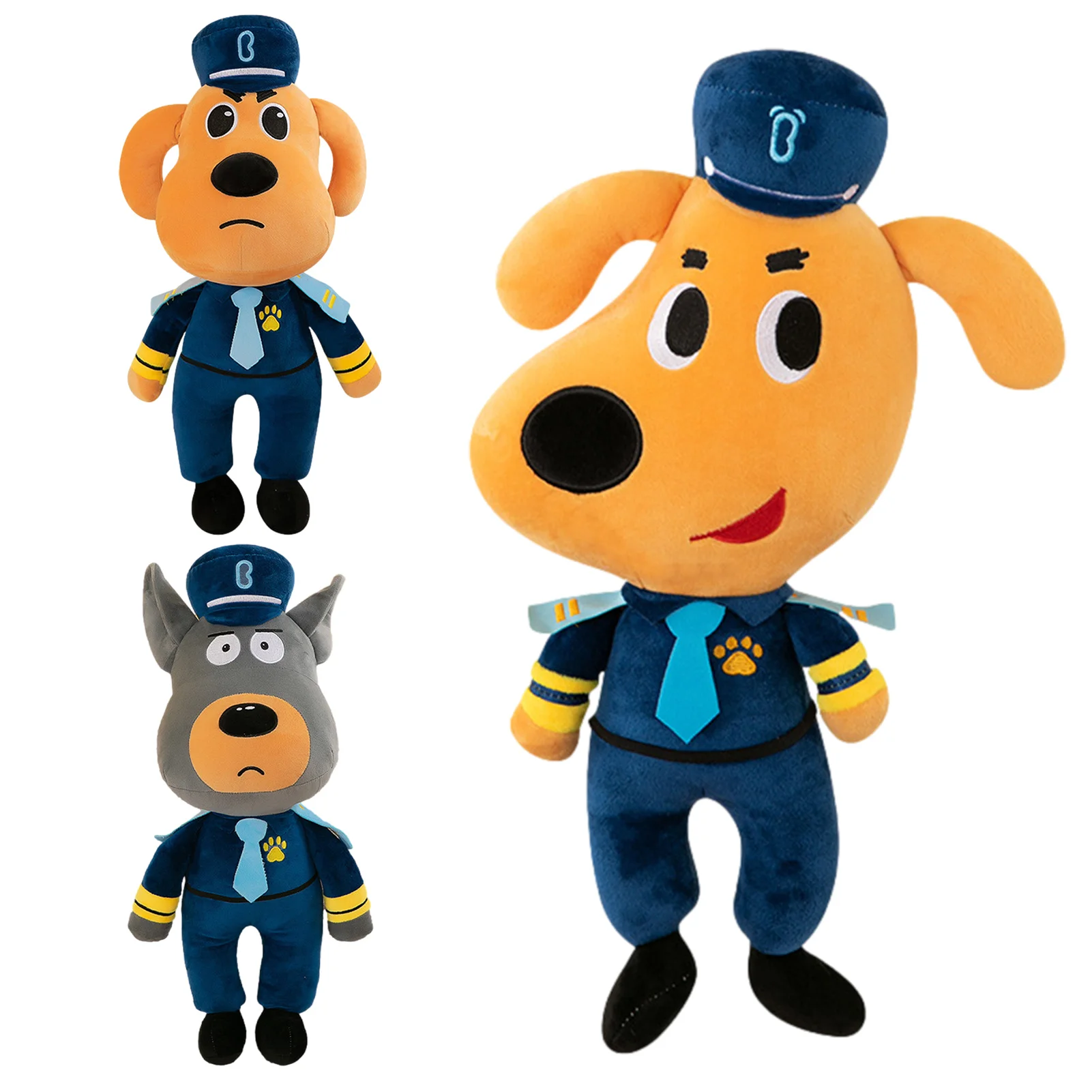 Anime Sheriff Labrador Dog Plush Toy Security Sergeant Labrador Wolf Dog Cartoon Doll Boys Girls Soft Stuffed Toys Children Gift