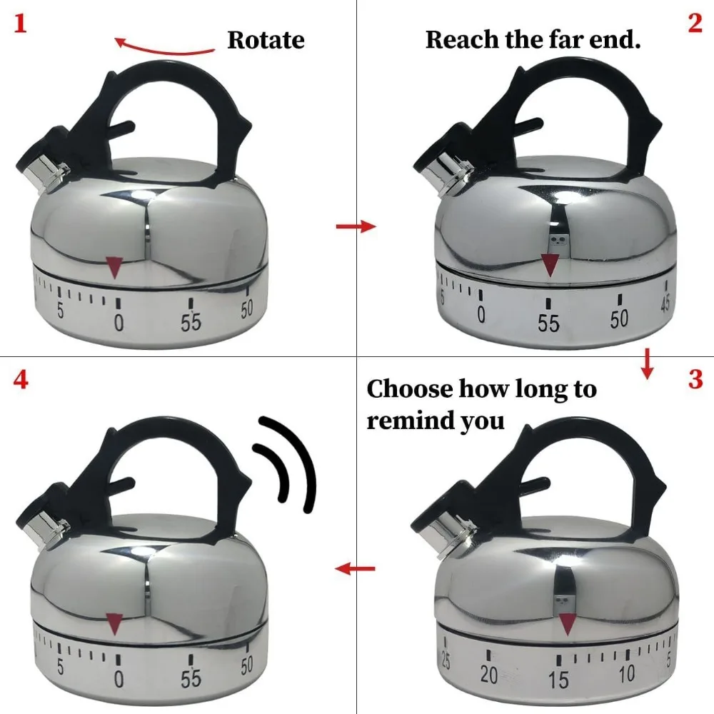 Kitchen Timer Household Minutes Mechanical Timer Countdown Cooking Clock Alarm Time Reminder Kitchen Gadgets