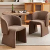 Barrel Dining Kitchen Chairs Set of 2, Modern Mid Century Living Room Chairs Upholstered Round Backrest Accent Side Chairs 1